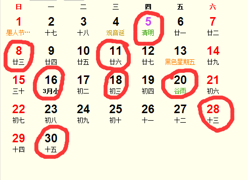 颜色与方位