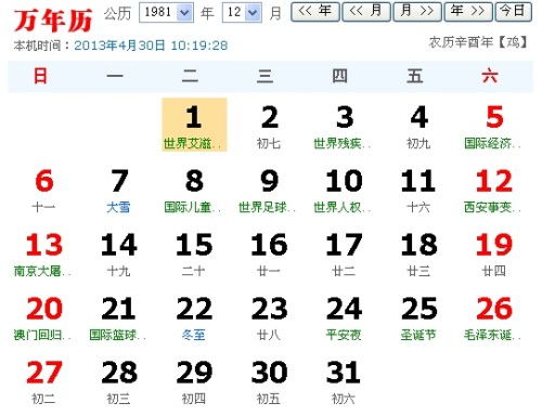 不同日期下的吉宜